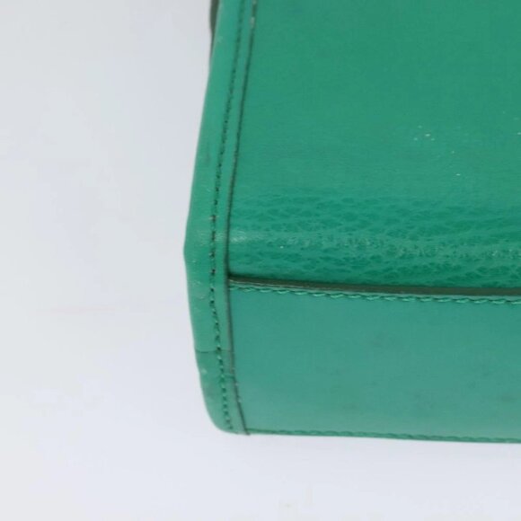 CELINE Shoulder Bag Leather Green Gold Auth 115151 - Picture 13 of 16